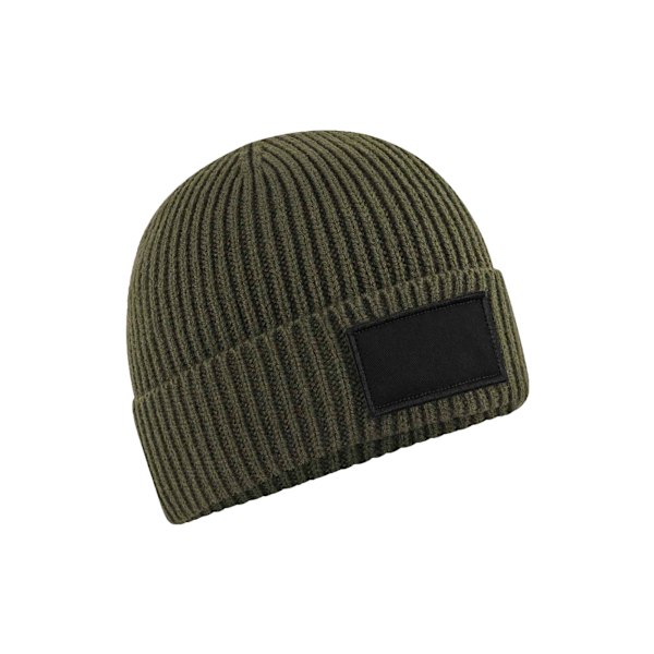 Beechfield Unisex Vuxen Patch Beanie One Size Militärgrön/Svart Military Green/Black One Size