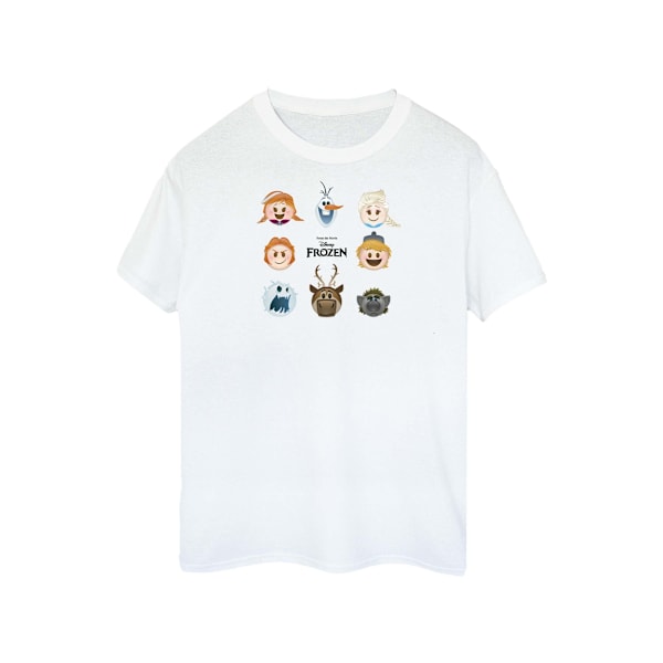 Frozen T-shirt i bomull med flickhuvuden, 5-6 år, vit White 5-6 Years