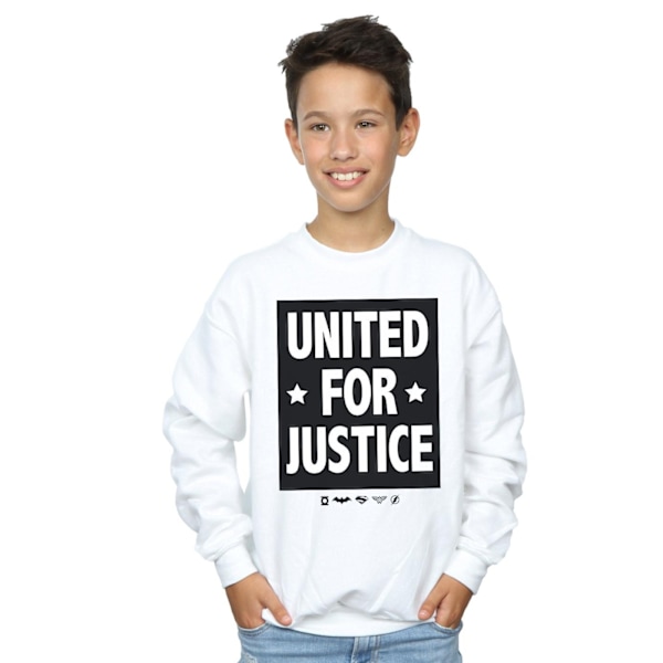 DC Comics Boys Justice League United For Justice Sweatshirt 5-6 White 5-6 Years