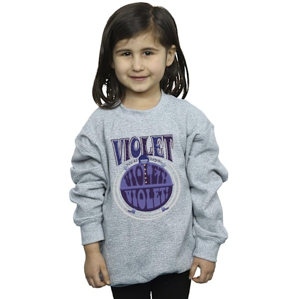 Willy Wonka Flickor Violet Turning Violet Sweatshirt 5-6 År Sports Grey Sports Grey 5-6 Years