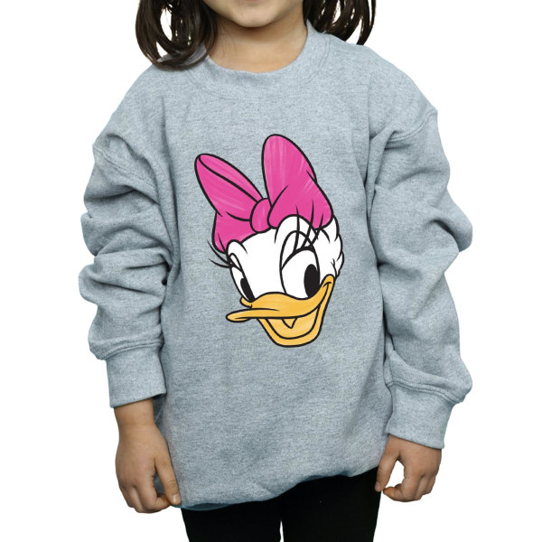 Disney Girls Daisy Duck Head Painted Sweatshirt 5-6 Years Sport Sports Grey 5-6 Years