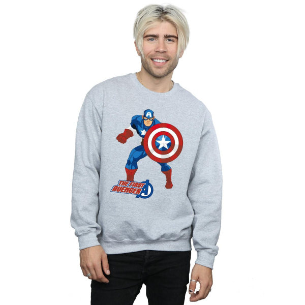 Captain America Unisex Adult The First Avenger Sweatshirt 3XL S Sports Grey 3XL
