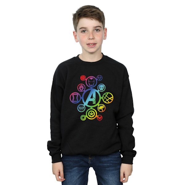 Marvel Boys Avengers Infinity War Rainbow Icons Sweatshirt 12-1 Black 12-13 Years