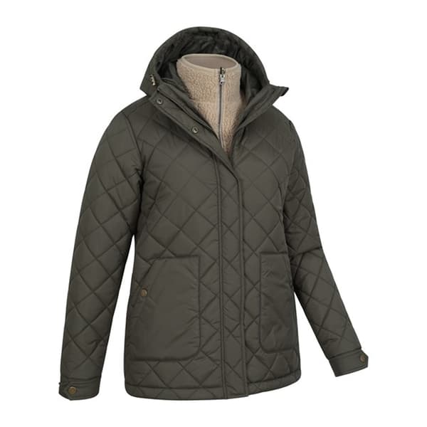 Mountain Warehouse Nebraskan Borg 3-i-1 vadderad jacka för dam Khaki Green 16 UK