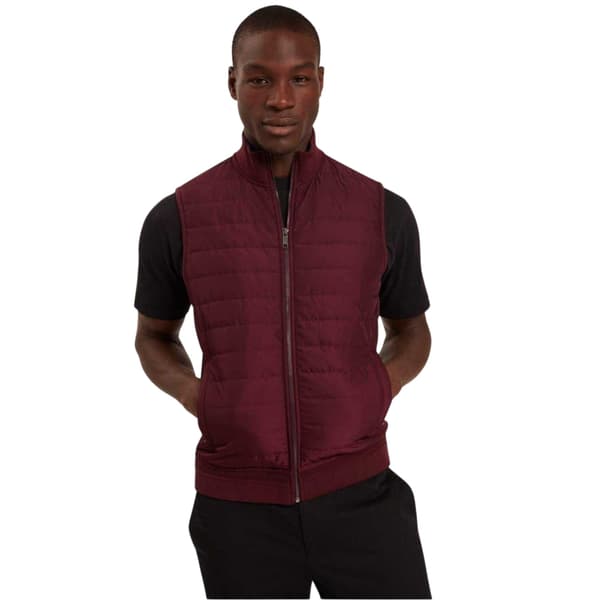 Ted Baker Herr Quiltad Gilet XXL Vinröd Maroon XXL