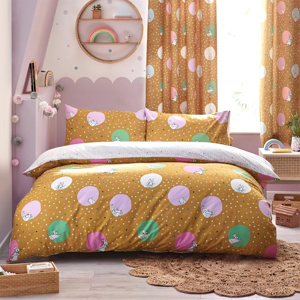 Peter Rabbit Dotty Påslakan Set Enkelsäng Ockra Ochre Single