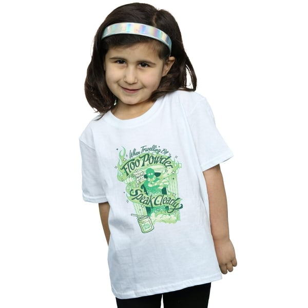 Harry Potter T-shirt i bomull med Floo Powder för flickor, 7-8 år, vit White 7-8 Years