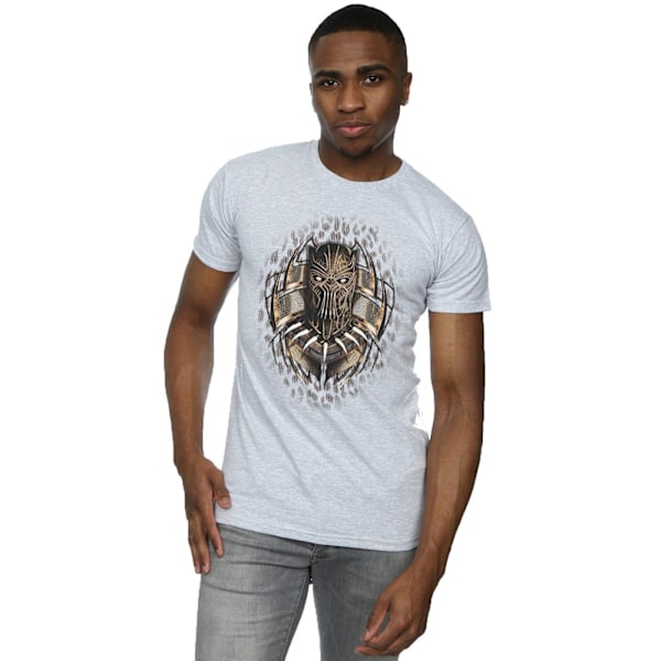 Marvel Herr Svart Panter Guld Killmonger T-shirt 3XL Sports Grå Sports Grey 3XL