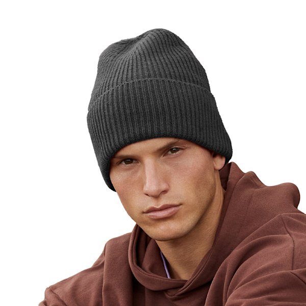 Beechfield Unisex Vuxen Cuffed Oversized Beanie One Size Charco Charcoal One Size