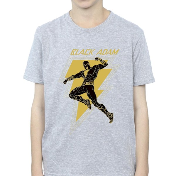 DC Comics Boys Black Adam Golden Bolt Chest T-Shirt 3-4 år S Sports Grey 3-4 Years