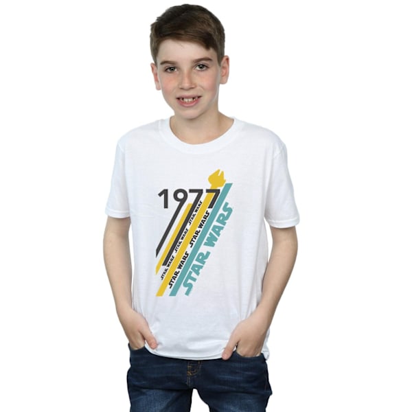 Star Wars Retro 77 Stripes T-shirt för pojkar 7-8 år Vit White 7-8 Years