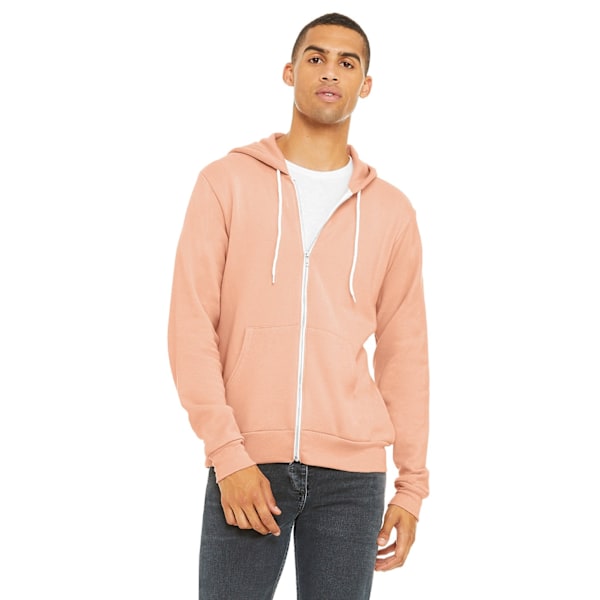 Bella + Canvas Unisex Full Zip Hoodie L Peach Peach L