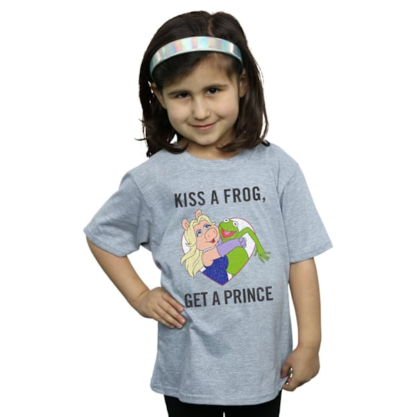 Disney Girls The Muppets Kiss A Frog Bomull T-shirt 7-8 år S Sports Grey 7-8 Years