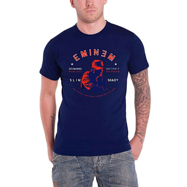 Eminem Unisex Vuxen Detroit Porträtt T-shirt XL Marinblå Navy Blue XL