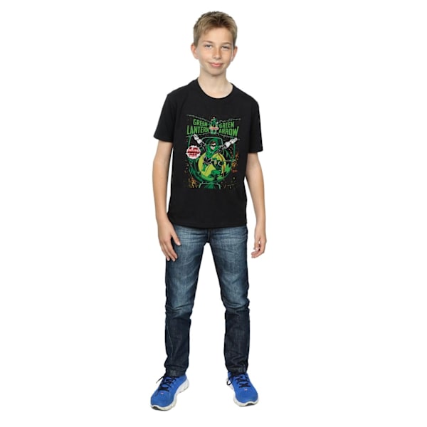 DC Comics Boys Green Lantern & Green Arrow Comic Cover Bomull T-shirt Black 12-13 Years