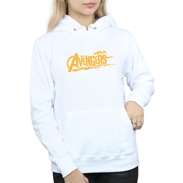 Marvel Dam/Kvinnor Avengers Infinity War Orange Logo Hoodie X White XL