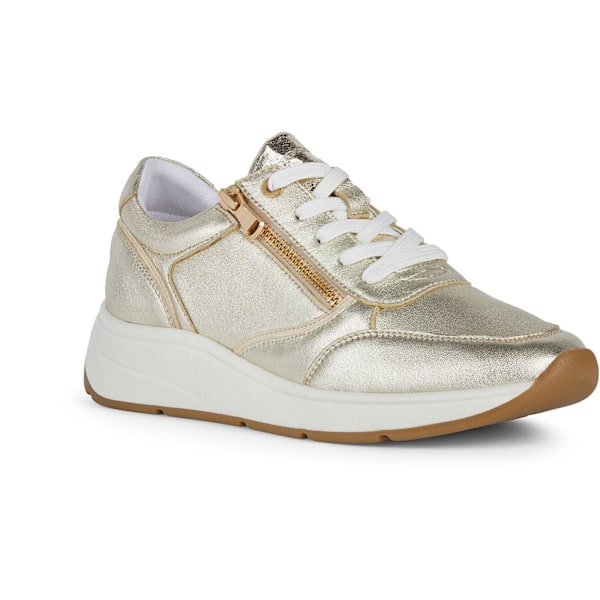 Geox Dam/Dam Cristael Läder Sneakers 4 UK Ljus Guld Light Gold 4 UK