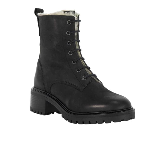 Dune London Dam/Dam Läder Blockklack Combat Boots 8 UK Black 8 UK