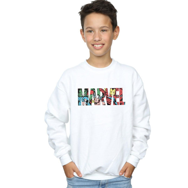 Marvel Comics Pojkar Karaktär Infill Logotyp Sweatshirt 12-13 År White 12-13 Years