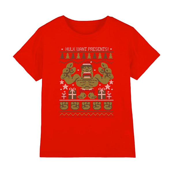 The Incredible Hulk Barn/Barn Present Jul T-Shirt 3- Red 3-4 Years