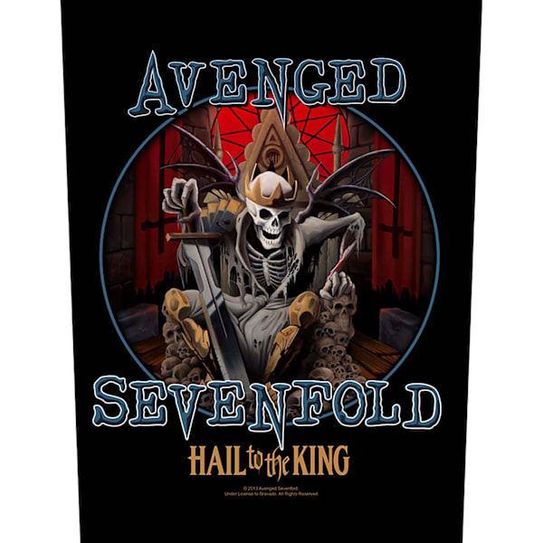 Avenged Sevenfold Hail To The King Patch En Storlek Svart/Blå/Röd Black/Blue/Red One Size