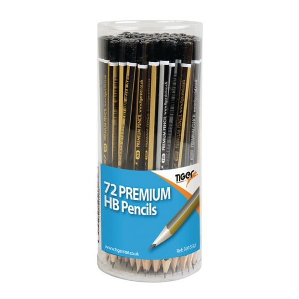 Tiger Stationery Premium HB Pencils En tub med 72 Assorted Assorted One Tub of 72