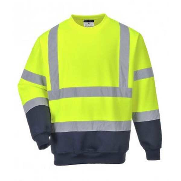 Portwest Hi-Vis Tvåfärgad Sweatshirt M Gul/Marinblå Yellow/Navy M