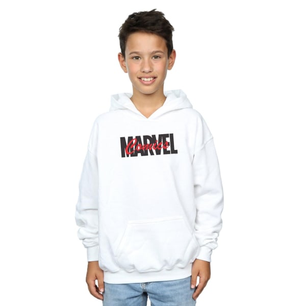 Marvel Boys Red Font Logo Hoodie 7-8 Years White White 7-8 Years