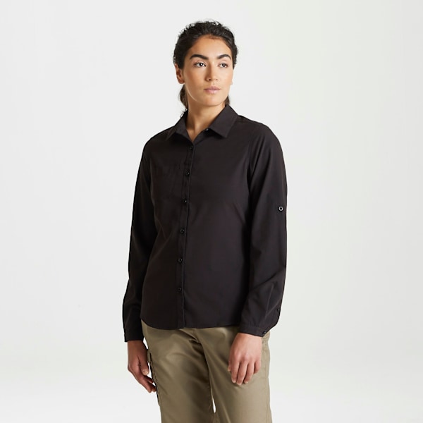 Craghoppers Womens/Ladies Expert Kiwi Long-Sleeved Shirt 10 UK Black 10 UK