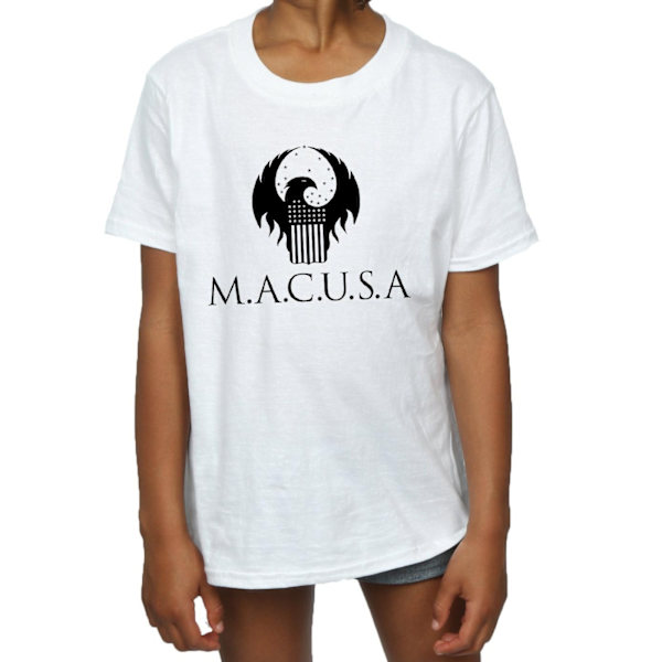 Fantastiska vidunder Girls MACUSA Logo Bomull T-shirt 5-6 år Vit White 5-6 Years