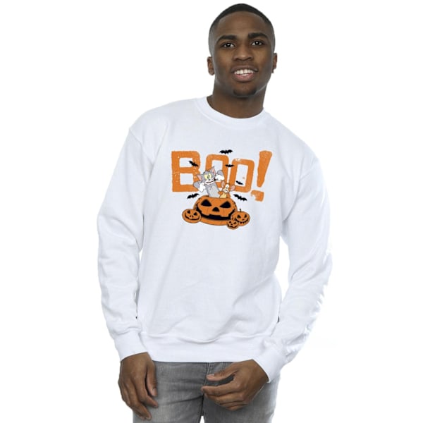 Tom & Jerry Herr Halloween Boo! Sweatshirt S Vit White S