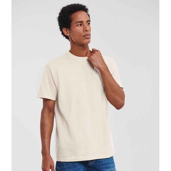 Russell Herr T-shirt i ringspun bomull, klassisk modell, M, mocca Mocha M