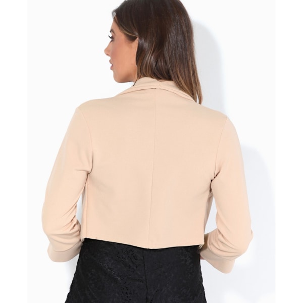 Krisp Dam/Dam Wide Lapel Tre-Kvartsärm Shrug 8 UK Stone 8 UK