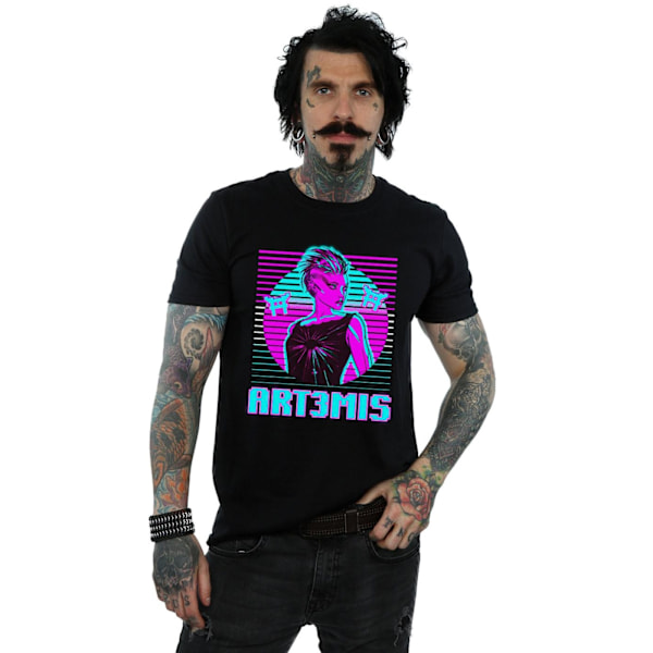 Ready Player One Neon Art3mis T-shirt för män, S, svart Black S