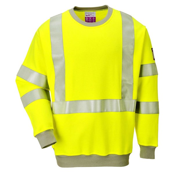 Portwest herr flamskyddad Hi-Vis sweatshirt L gul Yellow L