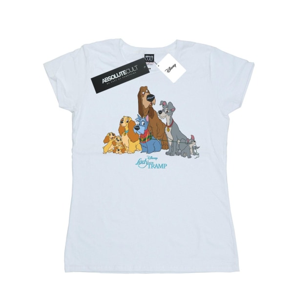 Disney Dam/Ladies Lady And The Tramp Classic Group Bomull T- White XL