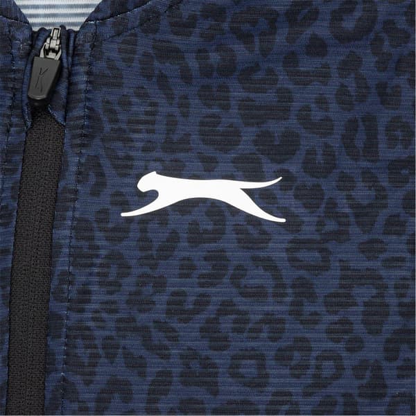 Slazenger Dam Leopard Quarter Zip Ärmlös Pikétröja Black M