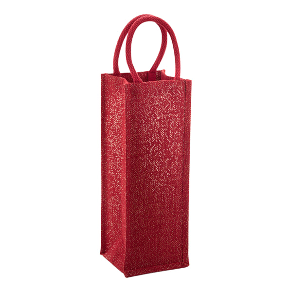 Westford Mill Metallic Shimmer Jute flaska presentpåse One Size Re Red Gold One Size