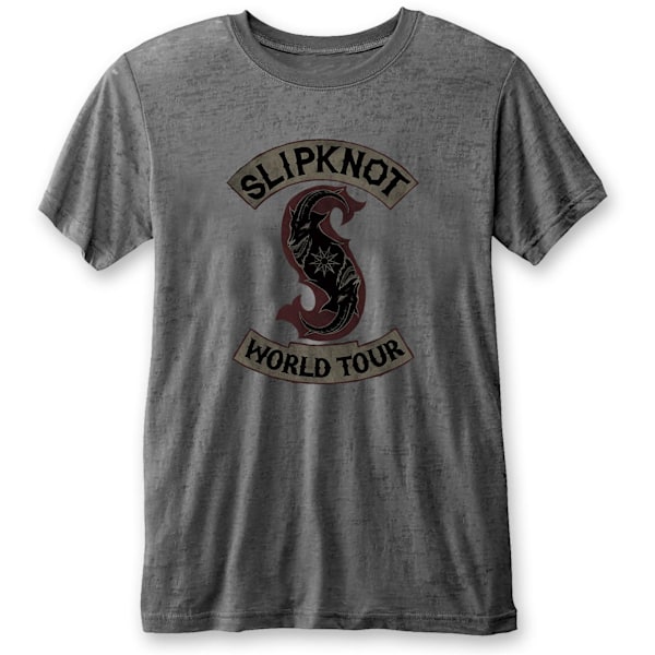 Slipknot Unisex Vuxen World Tour Burnout T-Shirt L Charcoal Grå Charcoal Grey L
