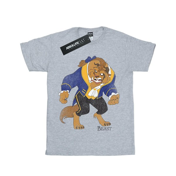 Disney Girls Beauty And The Beast Classic Beast Bomull T-shirt Sports Grey 7-8 Years