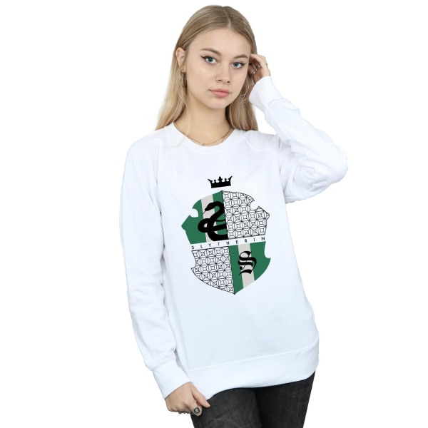 Harry Potter Dam/Dam Slytherin Shield Sweatshirt S Vit White S