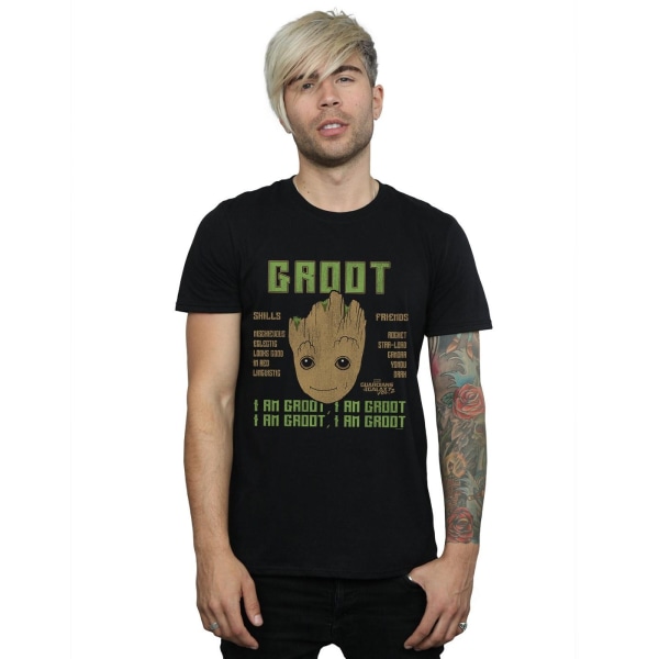 Marvel Mens Guardians Of The Galaxy Vol. 2 Groot Skills T-shirt Black 3XL