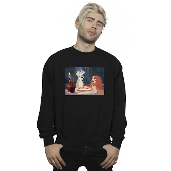 Disney Herr Lady Och Lufsen Spaghetti Foto Sweatshirt S Svart Black S