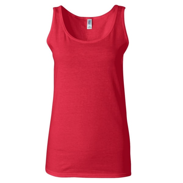 Gildan Ladies Soft Style Tank Top Vest S Cherry Red Cherry Red S