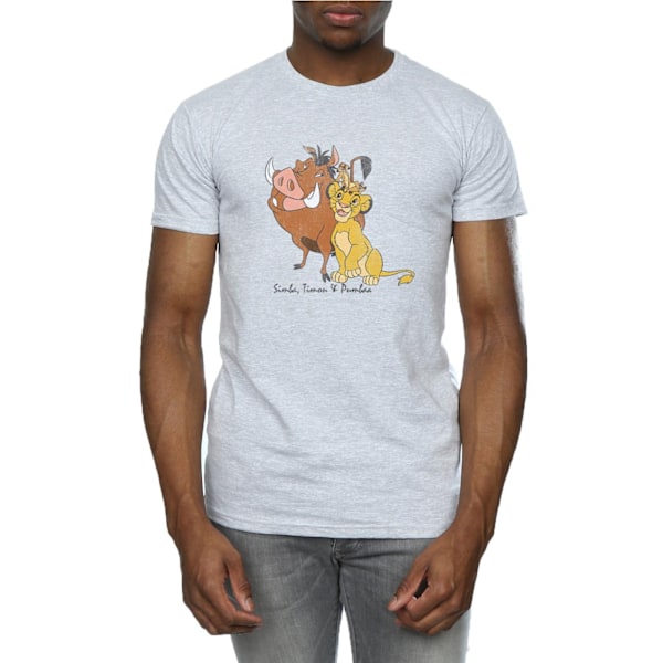 The Lion King Classic Simba Timon & Pumba Heather T-Shirt för män Heather Grey M