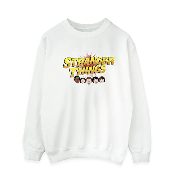 Netflix Herr Stranger Things Comic Heads Sweatshirt 3XL Vit White 3XL