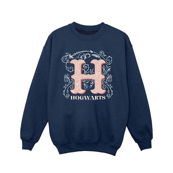 Harry Potter Flickor Blommor H Sweatshirt 5-6 År Marinblå Navy Blue 5-6 Years