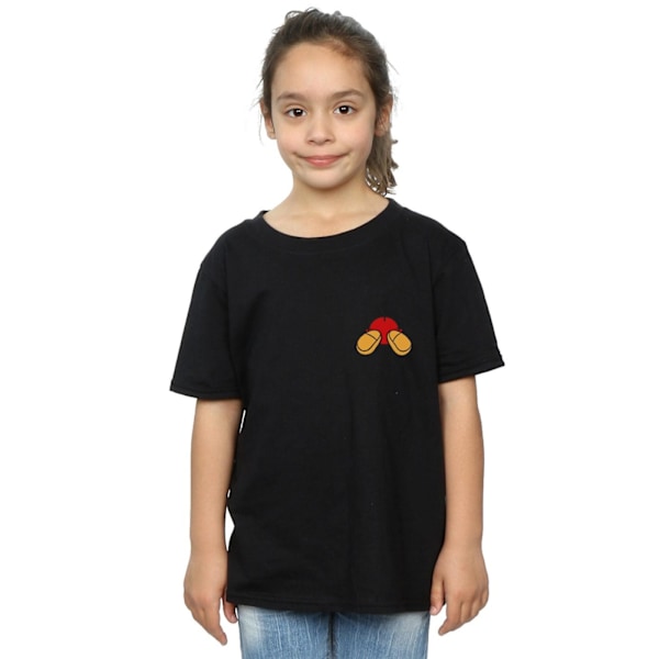 Disney Girls Mickey Mouse Bakside Brösttryck Bomull T-shirt Black 9-11 Years