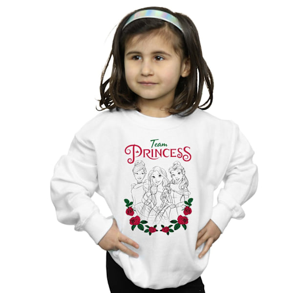 Disney Princess Girls Flower Team Sweatshirt 9-11 år Vit White 9-11 Years