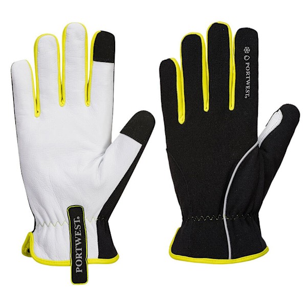 Portwest Unisex Adult PW3 Läder Vinterhandskar XL Svart/Gul Black/Yellow XL
